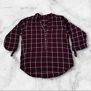 Maroon Shirt Style Top