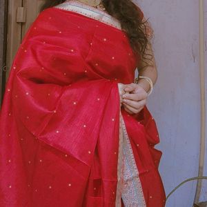 Saree With Stiched Blouse ❤️