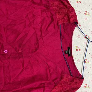 Magenta Blouson Top