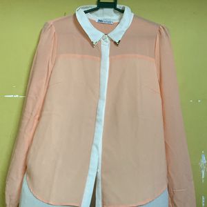 Peach Collar Top (used)