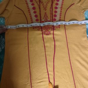 Yoke Design Mustard Yellow Kurta