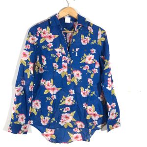 Dark Blue Floral Printed Top (Women’s)