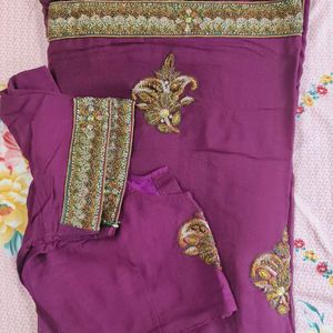 Heavy Zardosi Work Saree