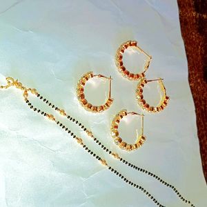 Pack Of 2 Earring + 1 Mangalsutra..♥️