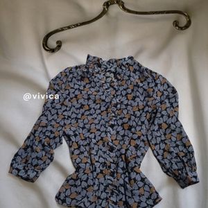 Buy Vintage 1990s' Printed Buttoned Blouse Top