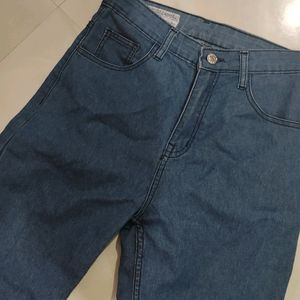 Blue High-waisted Bootcut Jeans For Women