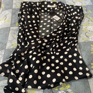 Black Polka Dot Stylish Top