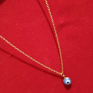 Evil Eye Gold Plated Locket With 24 Inch Chain