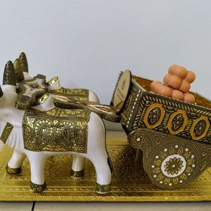 Buffalo Cart Showpiece Home Decor