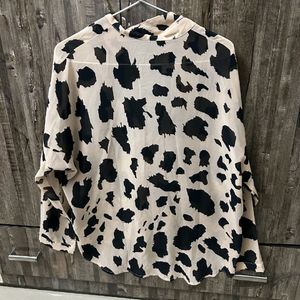 Beige And Black Shirt For Women