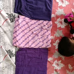 Pink And Purple Kurta Set