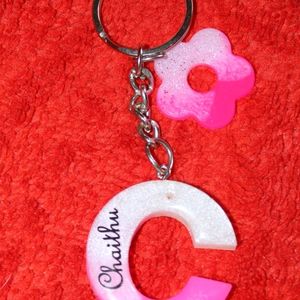 Resin Keychine With Initial