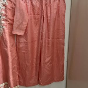 Baby Pink Plazo Suit With Dupatta