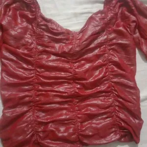 A Vine Red Beautiful Cool Fabric Shiny Top .