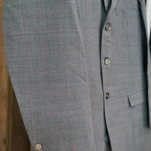 Grey checked Terrywool Blazer for men