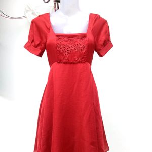 Korean Rustic Flared Mini Dress