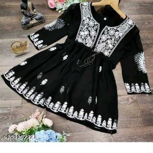 Black Chikankari Kurti