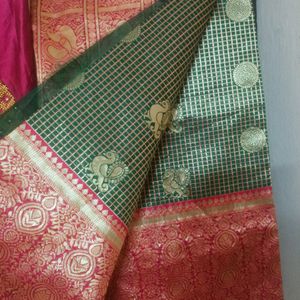 Saree With Work Blouse