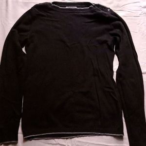 Black Boat Neck Sweatshirt