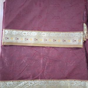 Semisilk maroon Color Saree