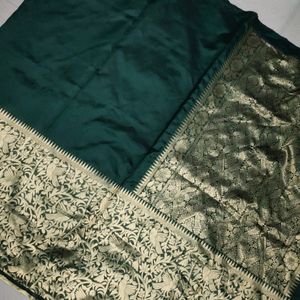 Dark Green Imitation Pattu Saree