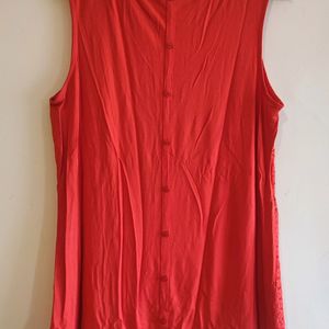 Coral Sleeveless Top