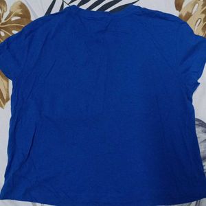 Blue Color Crop Tshirt