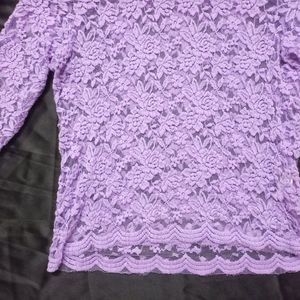 Lavander Lace Detailed Top (See-through)