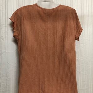 & Me Brown V Neck Top