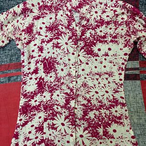 Pink Floral Women Shirt