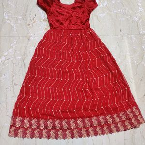 Red Georgette Gown