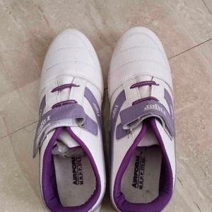 White And Lavender Sports Shoes