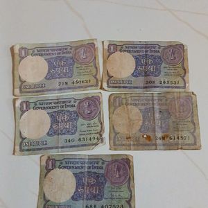 Old One Rupee Notes