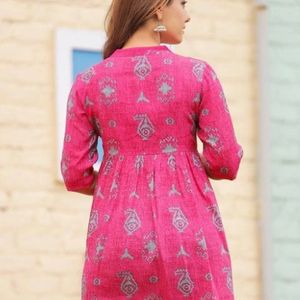 Pink Short Kurti || Short Tunic