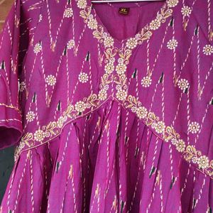 Purple Alia Cut Kurti