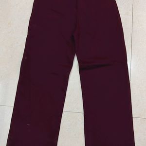 Burgundy Formal Pants For Women