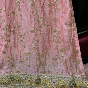 Peach Embroidery Kurta Set