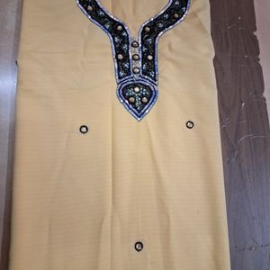 Light Yellow Kurta Material