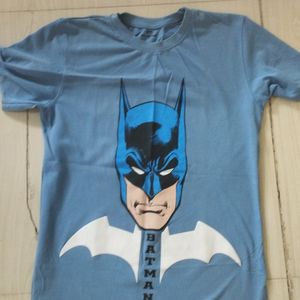 Batman Front Print Blue Tshirt