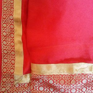 Beautiful Red Colour bordedesign  Saree