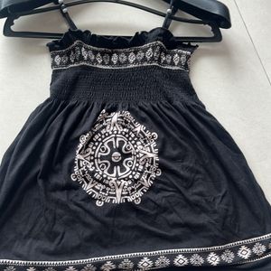 Black Mandala Top For Women - XS/S