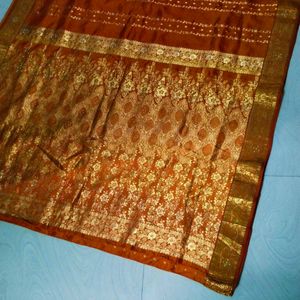 Orange Colour Pure Kanchipattu Saree