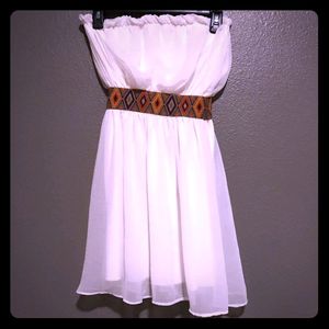 White Navajo Tube Top Dress