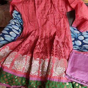 Unstich Embroidered Anarkali Suit