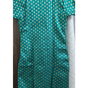 Green Kurta With Stand Collar