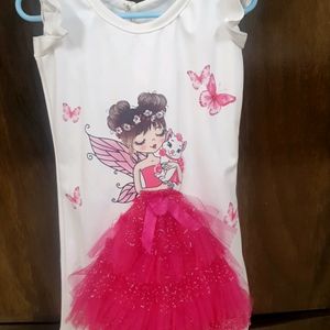 White and Pink Frock Frill On DOLL Dress