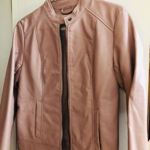 Dull Pink leather Jacket Never Worn