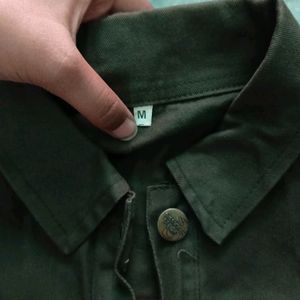 Olive green denim jacket