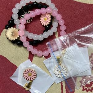 Dainty Daisy Bracelet & Necklace Combo