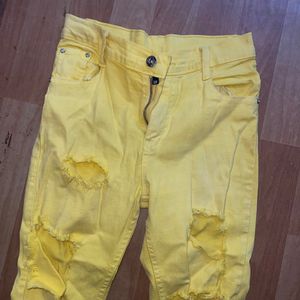 Ripped Yellow Jeans, No Refund / Return